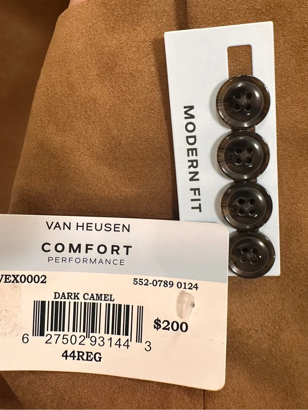 NWT Van Heusen Men's 44R Blazer Faux Suede Comfort Sport Coat Suit $200